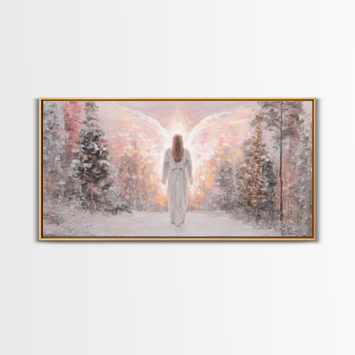 Radiant Messenger | Framed Canvas Print | Christian Wall Art | Angel Art | Christian Art Canvas | Christmas Art | Unique Christian Art