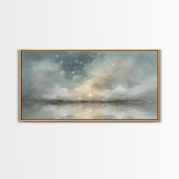 Star Of Peace, Framed Canvas Print, Christian Wall Art, Christmas Art, Christian Art Canvas, Abstract Christian Art, Christian Christmas De
