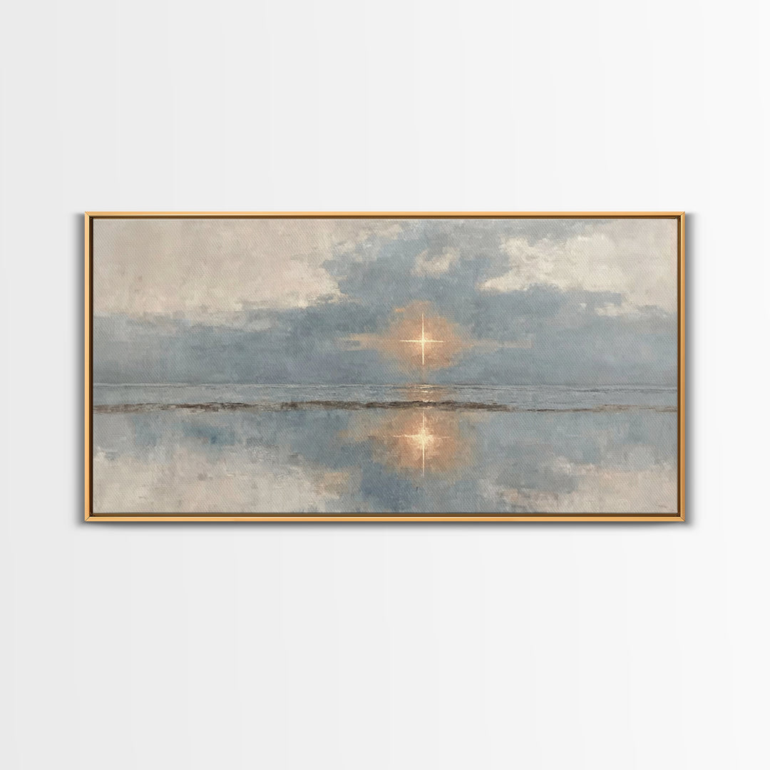 Guiding Star Glow, Framed Canvas Print, Christian Wall Art, Christian Art Canvas, Christmas Art, Subtle Christian Art, Christian Christmas