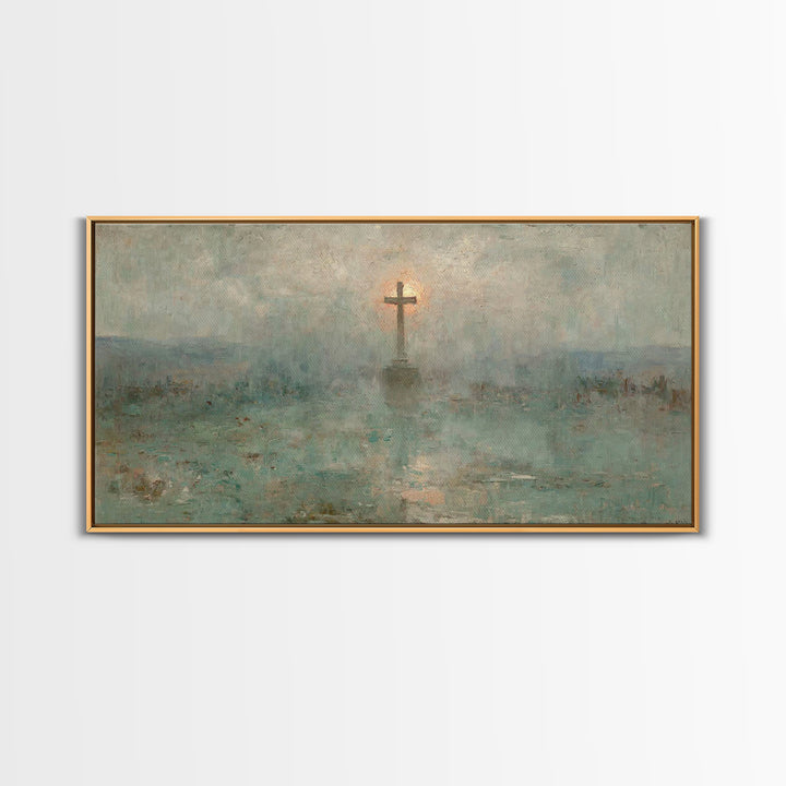 Eternal Morning Cross – Framed Canvas Print – Christian Art Canvas – Christian Wall Art – Christian Art – Christian Painting