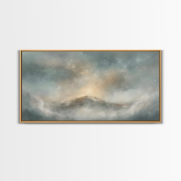 Stars Of Calvary – Framed Canvas Print – Christian Wall Art – Christian Art – Subtle Christian Art – Christian Art Canvas