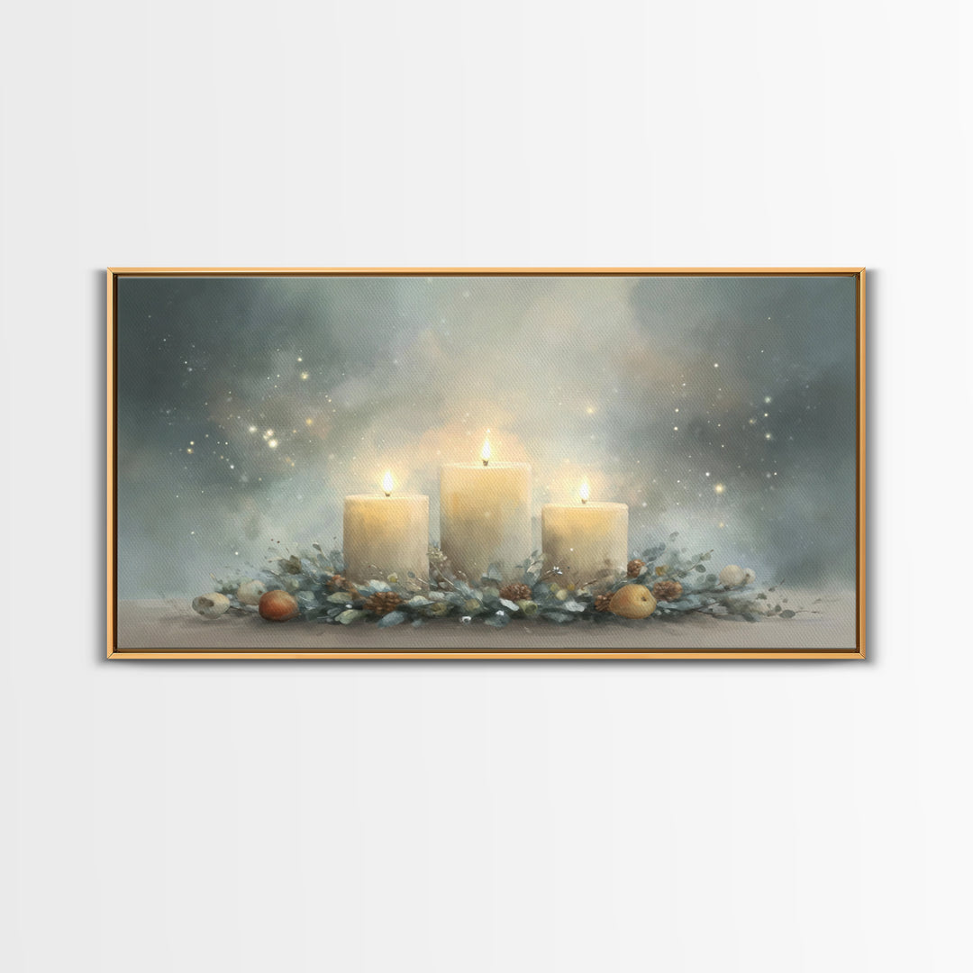 Advent Star Glow – Framed Canvas Print – Christmas Art – Christian Christmas Decor – Christian Art Canvas – Christmas Wall Art – Christmas