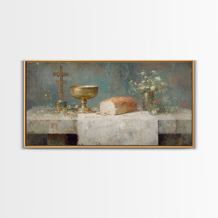 Chalice Of Grace - Framed Canvas Print - Christian Wall Art - Christian Art Canvas - Vintage Christian Art - Christian Painting - Christian