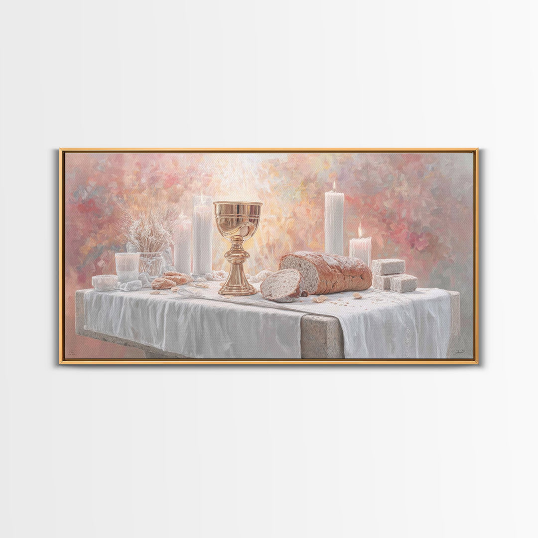 Bread Of Blessing - Framed Canvas Print - Christian Wall Art - Christian Art Canvas - Modern Christian Art - Christian Gift Ideas - Christi