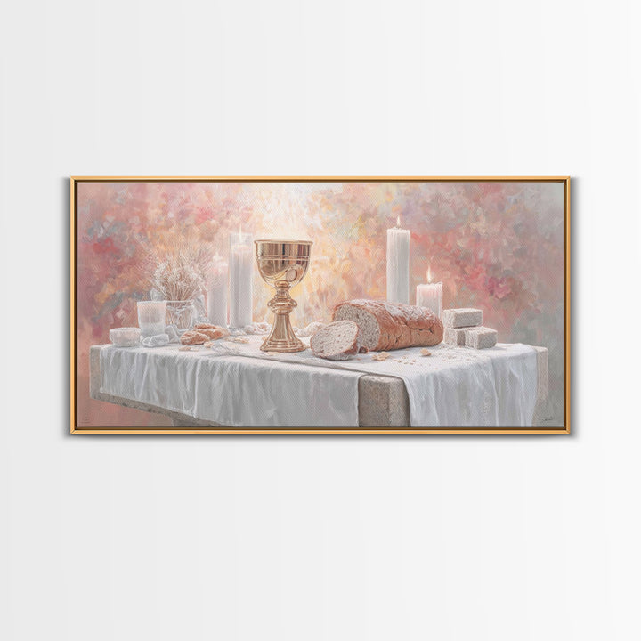 Bread Of Blessing - Framed Canvas Print - Christian Wall Art - Christian Art Canvas - Modern Christian Art - Christian Gift Ideas - Christi
