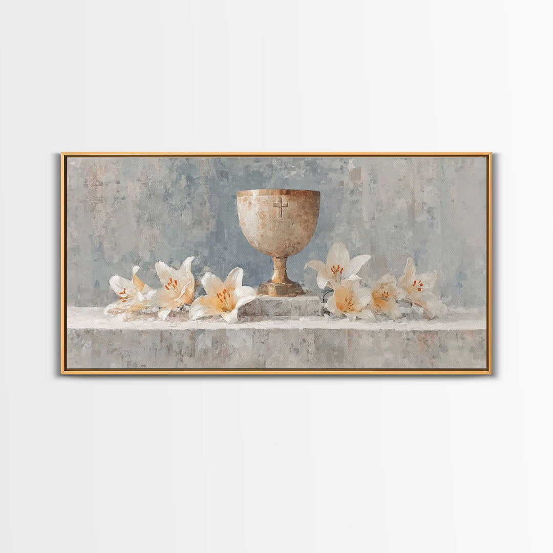 Lily Sanctuary - Framed Canvas Print - Christian Wall Art - Christian Art Canvas - Minimalist Christian Art - Subtle Christian Art - Christ