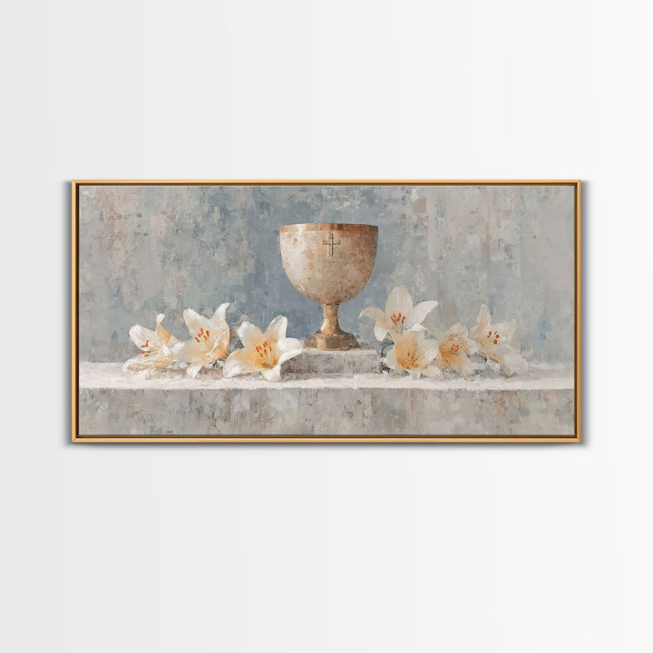 Lily Sanctuary - Framed Canvas Print - Christian Wall Art - Christian Art Canvas - Minimalist Christian Art - Subtle Christian Art - Christ