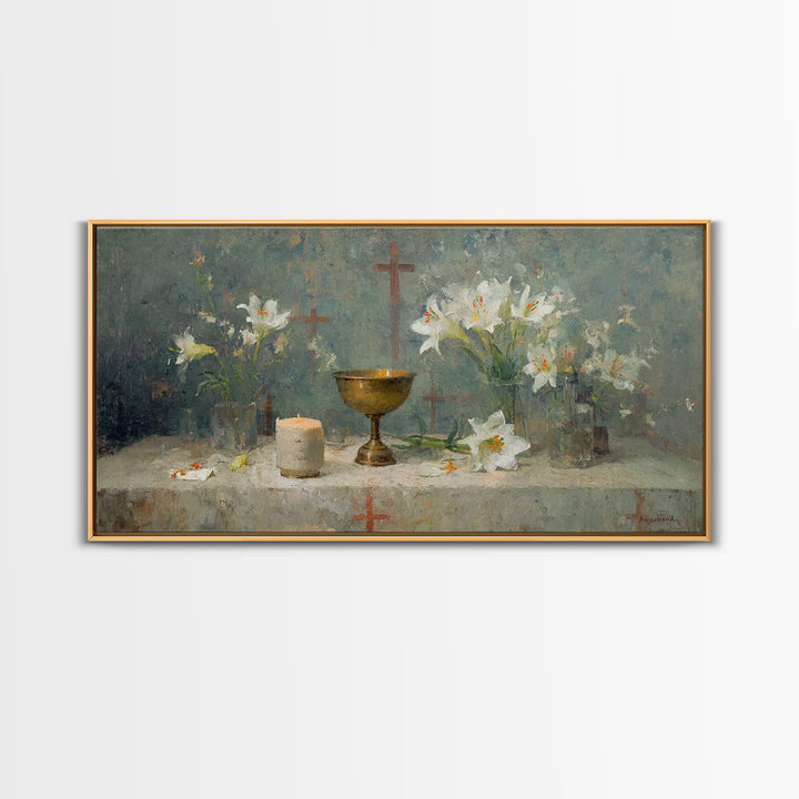 Table Of Reverence - Framed Canvas Print - Christian Wall Art - Christian Art Canvas - Vintage Christian Painting - Christian Art Gift - Ch