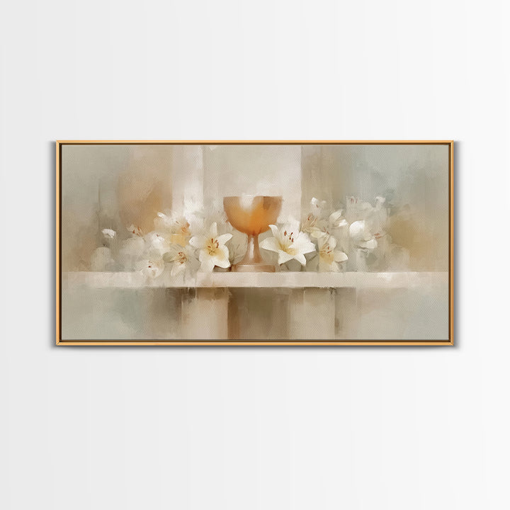 Radiant Communion - Framed Canvas Print - Christian Wall Art - Christian Art Canvas - Abstract Christian Art - Christian Painting - Unique