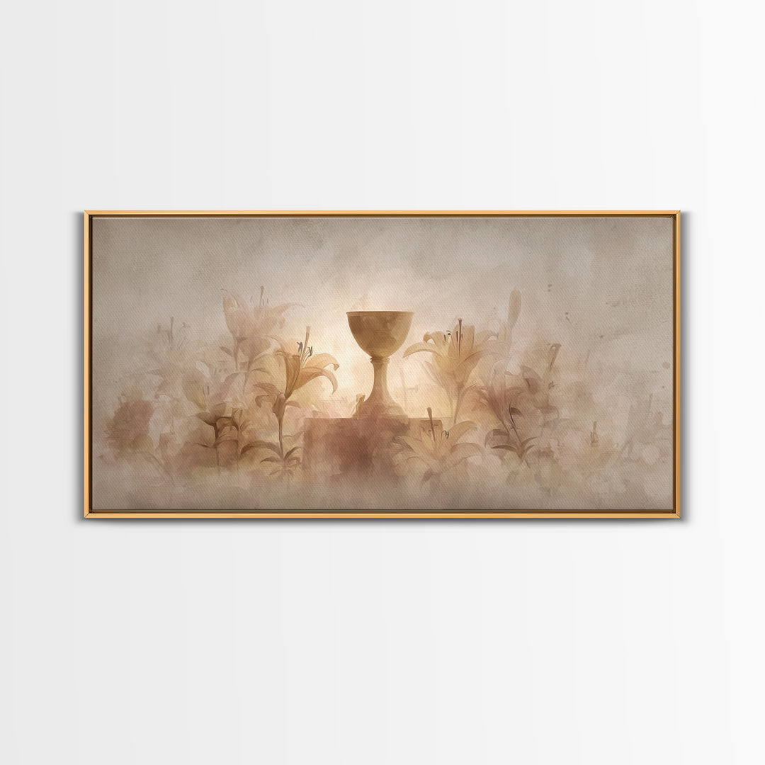 Golden Reverence - Framed Canvas Print - Christian Wall Art - Christian Art Canvas - Moody Christian Art - Christian Paintings - Framed Chr
