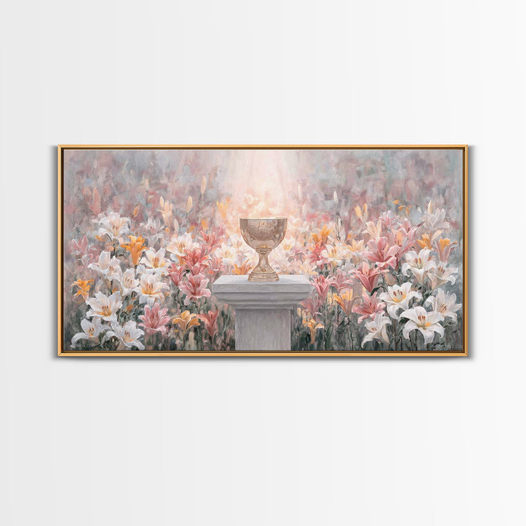 Chalice In Bloom - Framed Canvas Print - Christian Wall Art - Christian Art Canvas - Christian Christmas Art - Christian Gift - Modern Chri