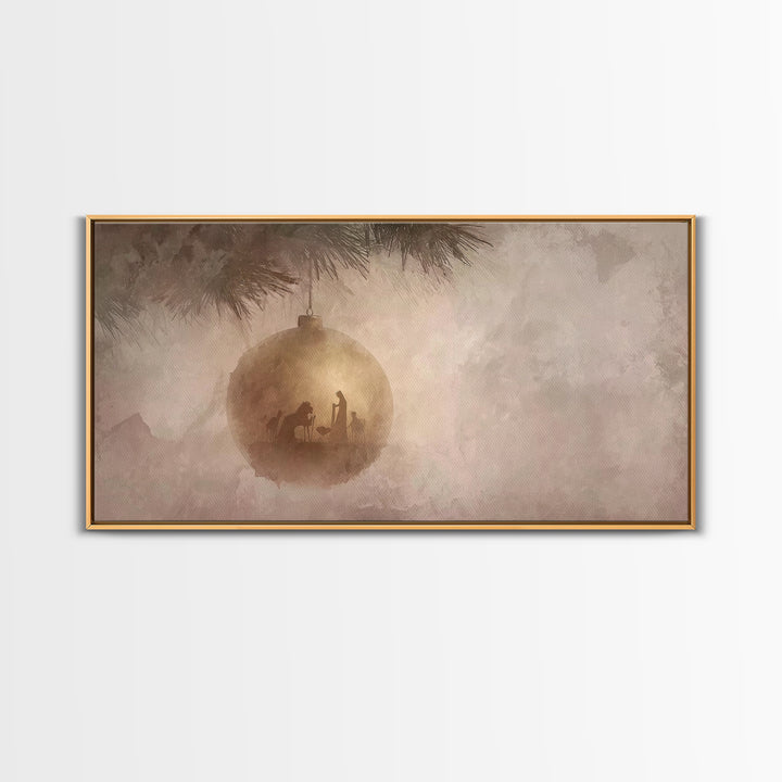 Bethlehem Light – Framed Canvas Print – Christmas Wall Art – Christian Christmas Art – Christian Art Prints – Christian Christmas Decor – F
