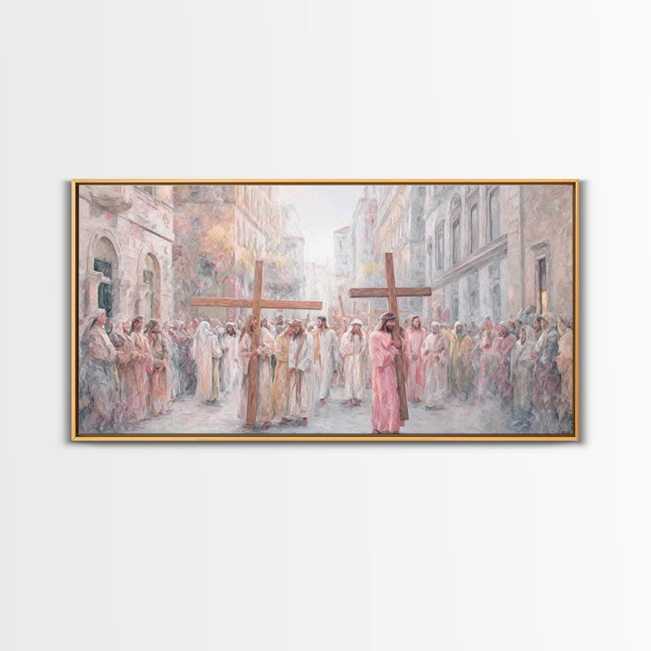 Procession Of Faith – Framed Canvas Print – Christian Wall Art – Christian Art Canvas – Christian Painting – Christian Art Print – Large Ch