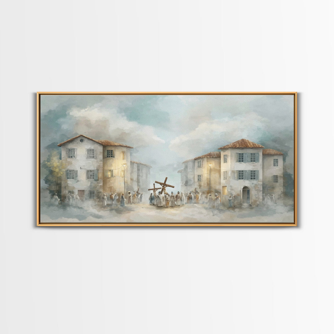 Crossroads Light – Framed Canvas Print – Christian Art Canvas – Christian Painting – Modern Christian Art – Christian Wall Art – Large Chri