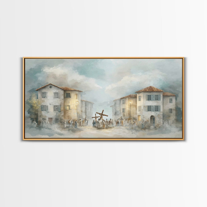 Crossroads Light – Framed Canvas Print – Christian Art Canvas – Christian Painting – Modern Christian Art – Christian Wall Art – Large Chri