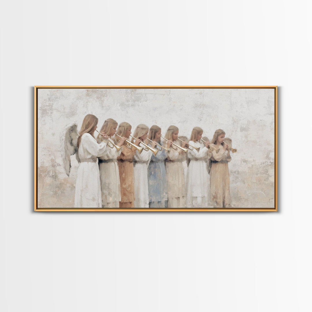 Heavenly Chorus – Framed Canvas Print – Christian Art Canvas – Christian Wall Art – Christian Paintings – Christmas Art Prints – Christian
