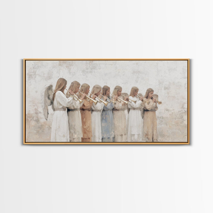 Heavenly Chorus – Framed Canvas Print – Christian Art Canvas – Christian Wall Art – Christian Paintings – Christmas Art Prints – Christian