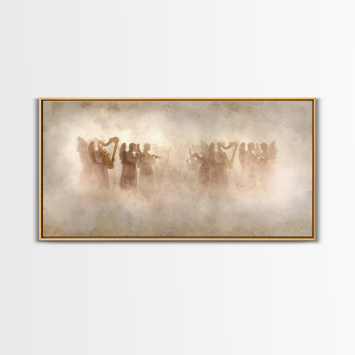 Celestial Harmony, Framed Canvas Print, Christian Art Canvas, Christian Wall Art, Moody Christian Art, Christmas Canvas Wall Art, Christian