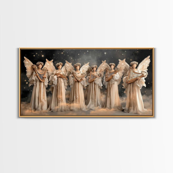 Radiant Messengers, Framed Canvas Print, Christian Art Canvas, Christian Wall Art, Large Christian Painting, Christian Christmas Decor, Chr