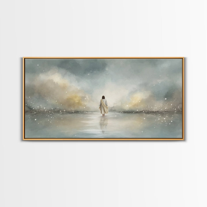 Heaven’s Calm, Framed Canvas Print, Christian Art Canvas, Jesus Painting, Subtle Christian Art, Christian Paintings, Christian Decor For Ho