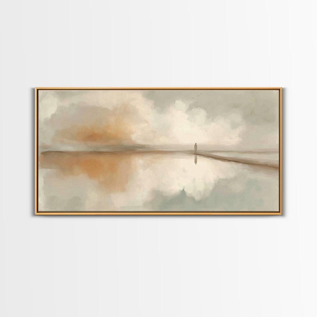 Silent Waters – Framed Canvas Print – Minimalist Christian Art – Christian Art Canvas – Christian Wall Art – Subtle Christian Paintings – J