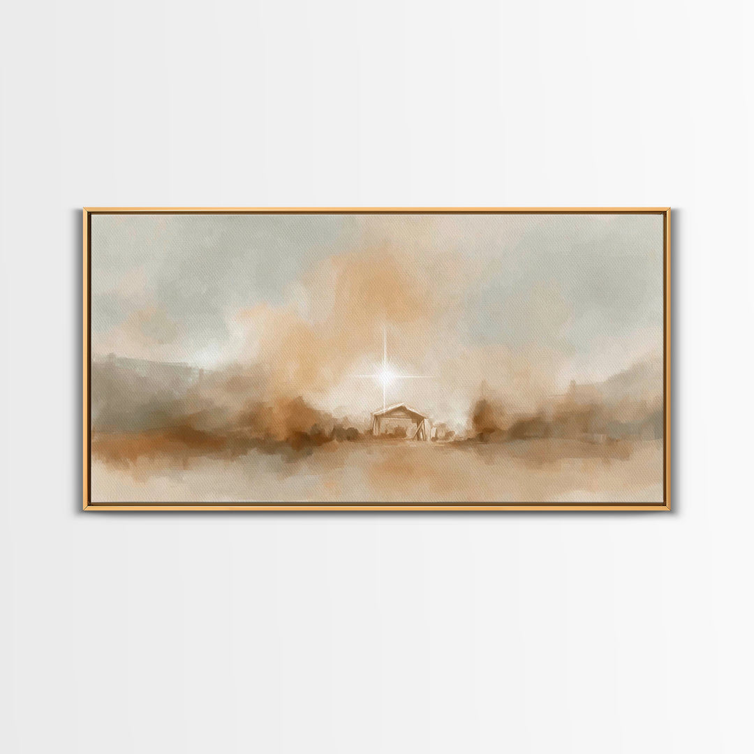 Star Of Peace - Framed Canvas Print - Christian Art Canvas - Christmas Wall Art - Jesus Christmas Art - Christian Decor