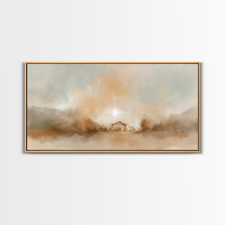 Star Of Peace - Framed Canvas Print - Christian Art Canvas - Christmas Wall Art - Jesus Christmas Art - Christian Decor