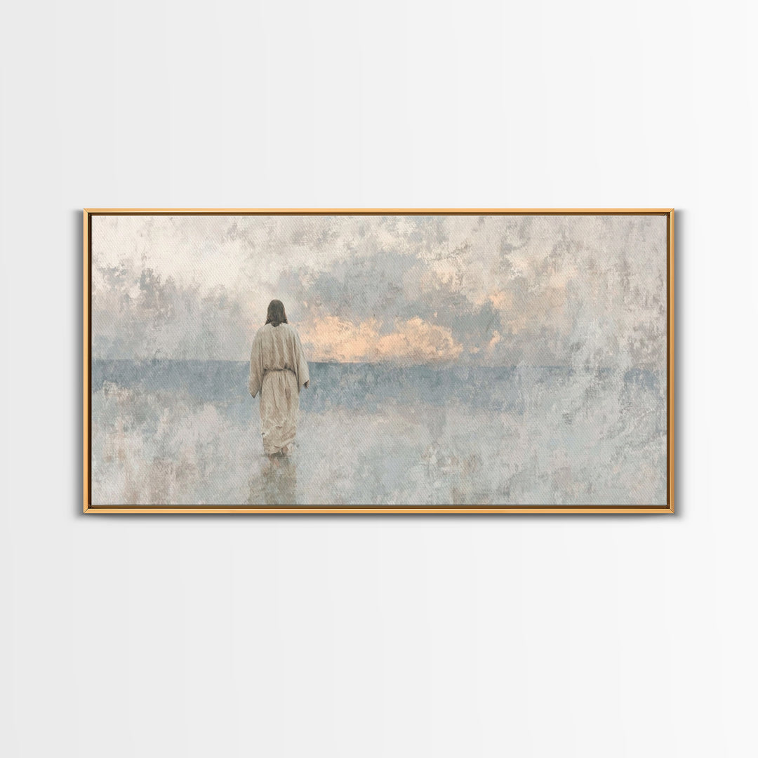 Dawn Of Mercy, Framed Canvas Print, Jesus Painting, Christian Wall Art, Christian Art Canvas, Subtle Christian Art, Christmas Art Prints