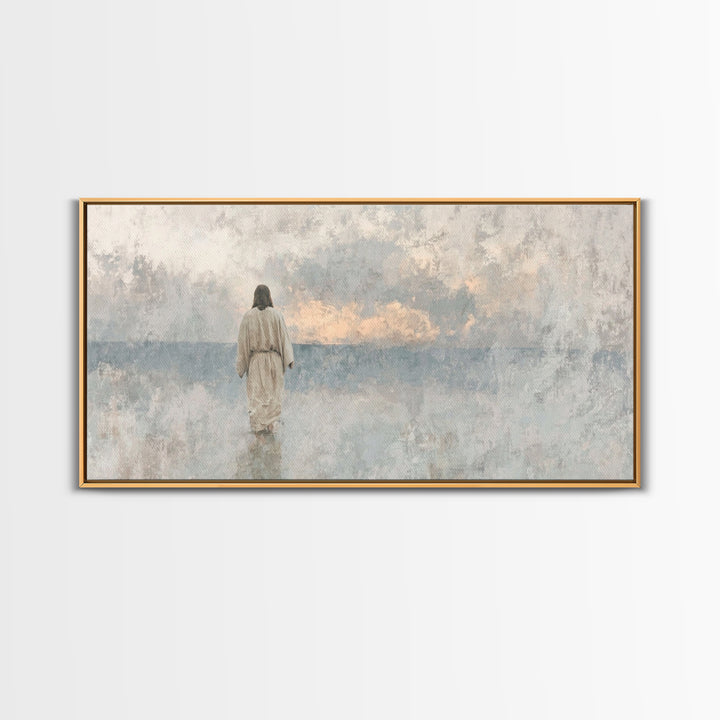 Dawn Of Mercy, Framed Canvas Print, Jesus Painting, Christian Wall Art, Christian Art Canvas, Subtle Christian Art, Christmas Art Prints