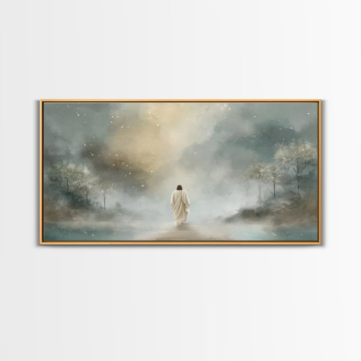 Sacred Horizon, Framed Canvas Print, Jesus Art Print, Christian Wall Art, Modern Christian Art, Christian Christmas Art, Christian Art Canv