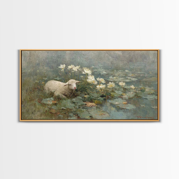 Pasture Of Hope – Framed Canvas Print – Christian Art Canvas – Christian Art Print – Christian Wall Art – Subtle Christian Art – Christian