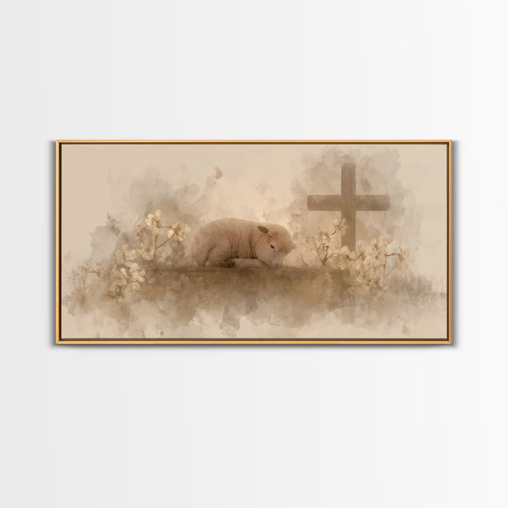 Graceful Rest – Framed Canvas Print – Christian Art Canvas – Christian Wall Art – Minimalist Christian Art – Christian Painting – Christmas