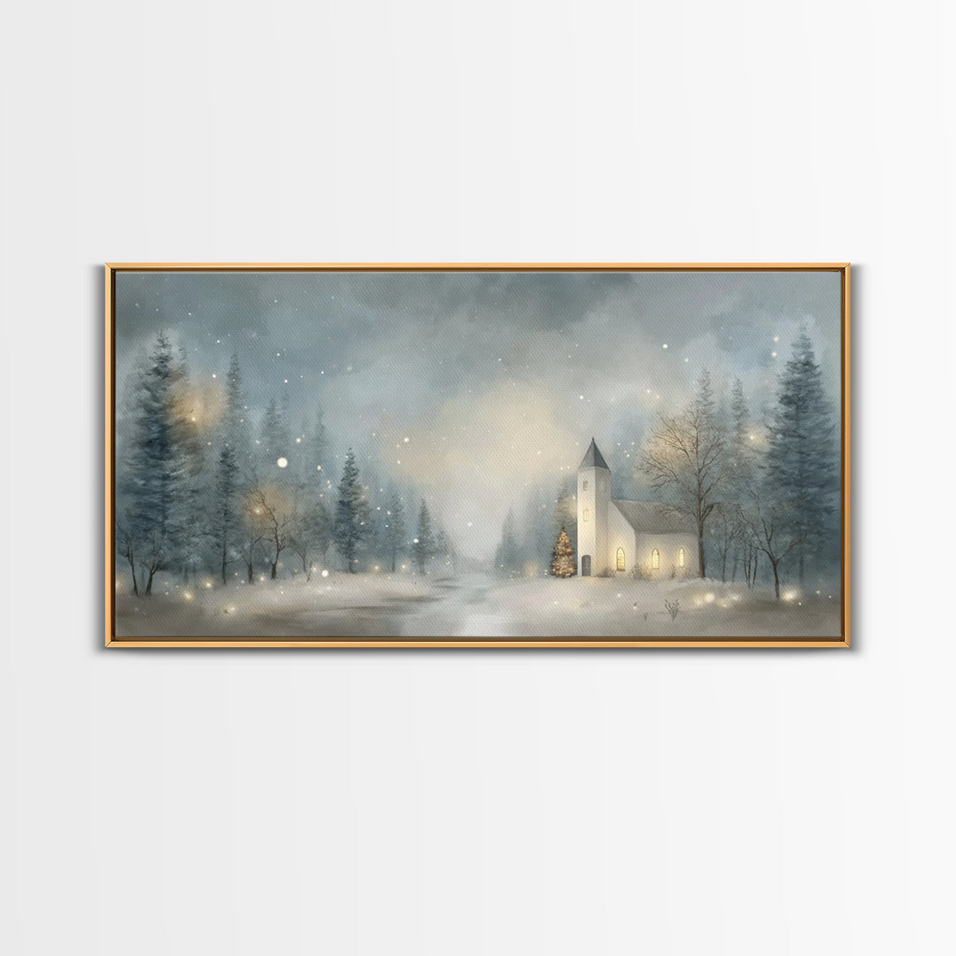Winter Sanctuary – Framed Canvas Print – Christmas Art – Christian Wall Art – Christmas Canvas Wall Art – Framed Christmas Art – Christian