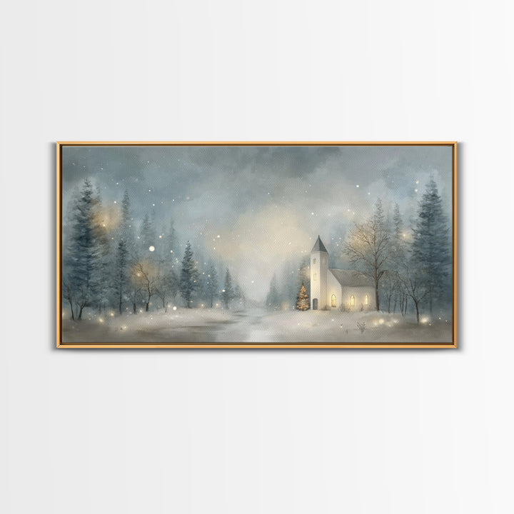 Winter Sanctuary – Framed Canvas Print – Christmas Art – Christian Wall Art – Christmas Canvas Wall Art – Framed Christmas Art – Christian