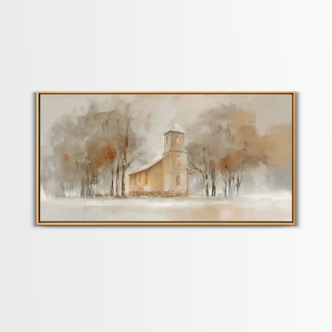 Holy Twilight – Framed Canvas Print – Christian Wall Art – Christmas Art Prints – Christian Art Canvas – Moody Christmas Art – Christian Ch