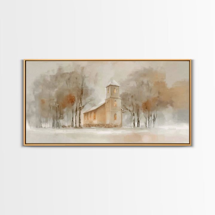 Holy Twilight – Framed Canvas Print – Christian Wall Art – Christmas Art Prints – Christian Art Canvas – Moody Christmas Art – Christian Ch