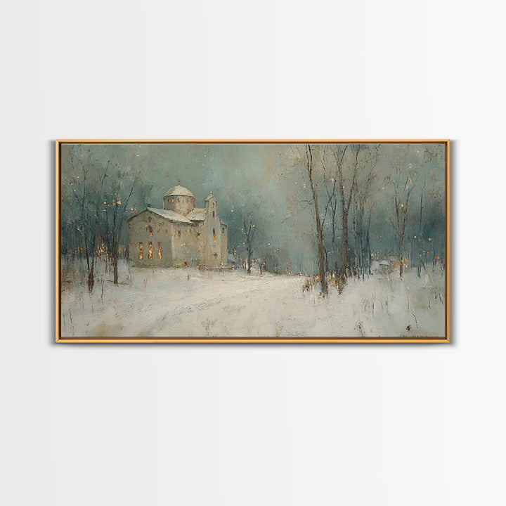 Silent Parish – Framed Canvas Print – Christian Art Print – Christmas Art – Christian Wall Art – Subtle Christian Art – Christian Decoratio