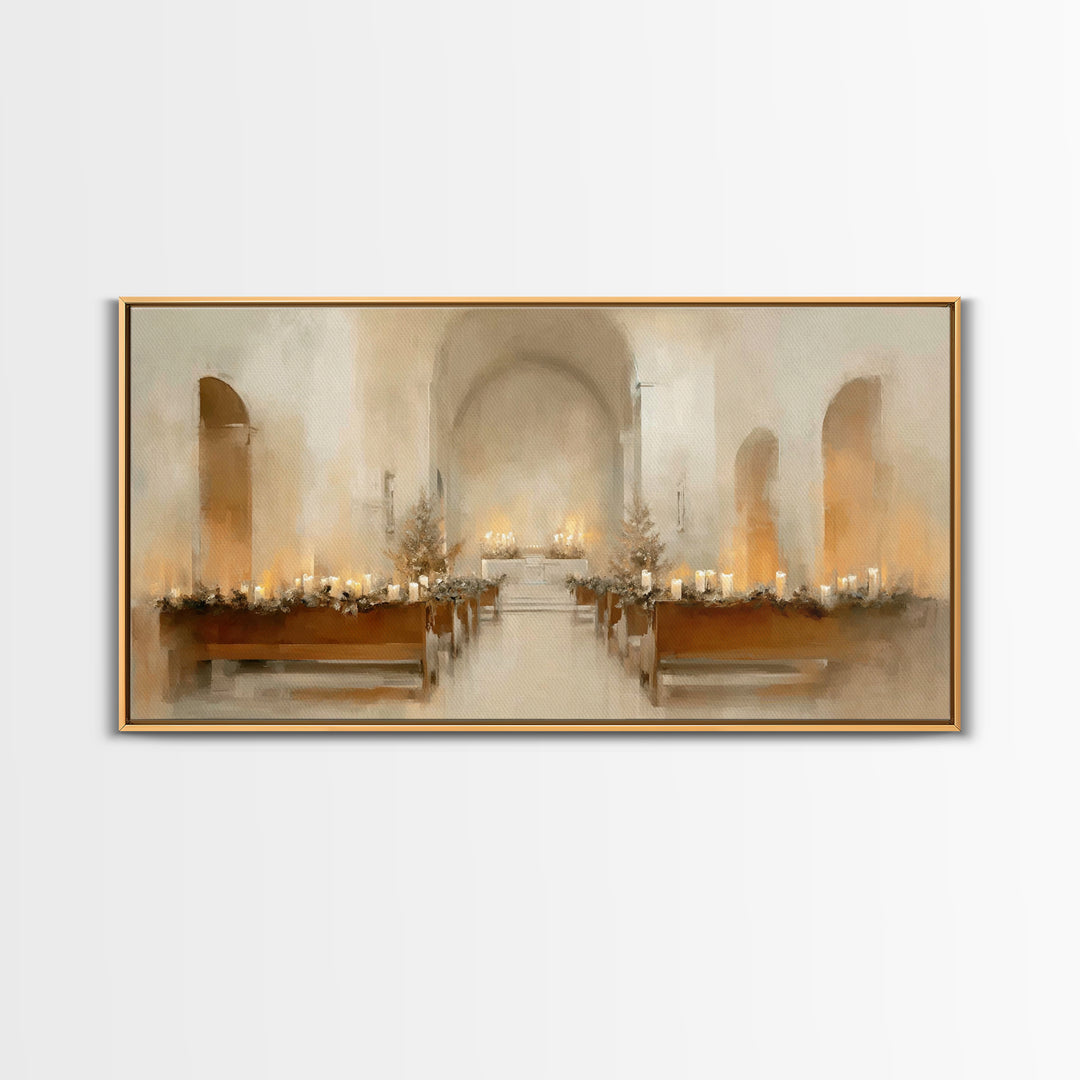 Quiet Sanctuary Peace – Framed Canvas Print – Christian Art – Minimalist Christian Art – Christmas Art Prints – Christian Decorations – Mod