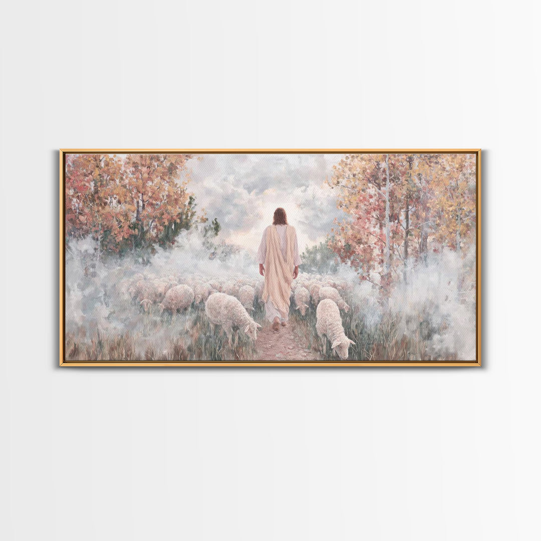 The Good Shepherd – Framed Canvas Print – Jesus Painting – Christian Wall Art – Christian Art Canvas – Christian Art Print – Christian Gift