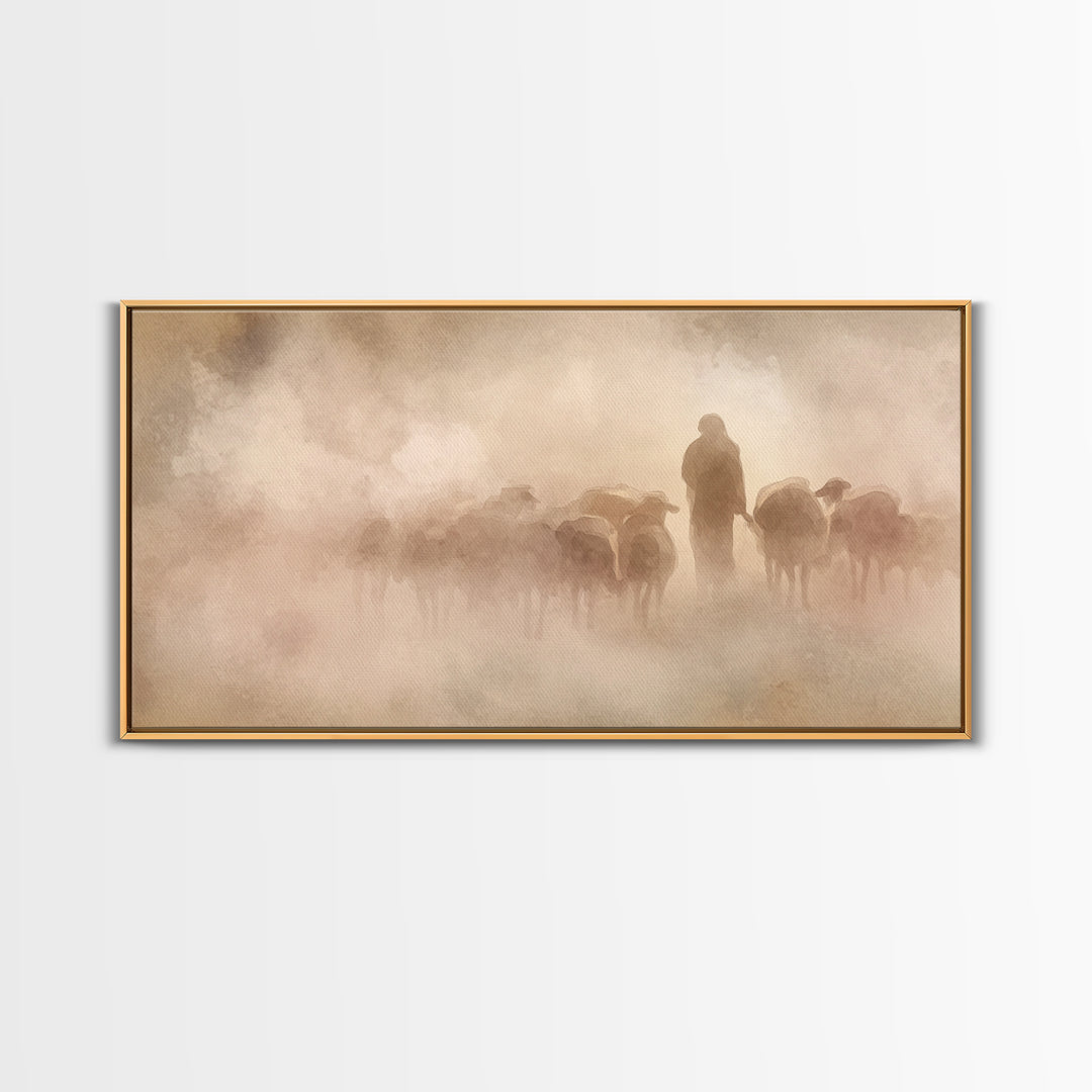 Guiding Light – Framed Canvas Print – Christian Art Canvas – Minimalist Christian Art – Christian Wall Art – Jesus Art Print – Subtle Chris