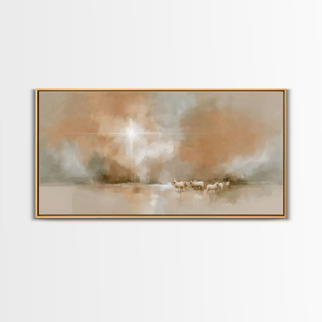 Bethlehem Light – Framed Canvas Print – Christian Art Canvas – Modern Christian Art – Christmas Wall Art – Jesus Painting