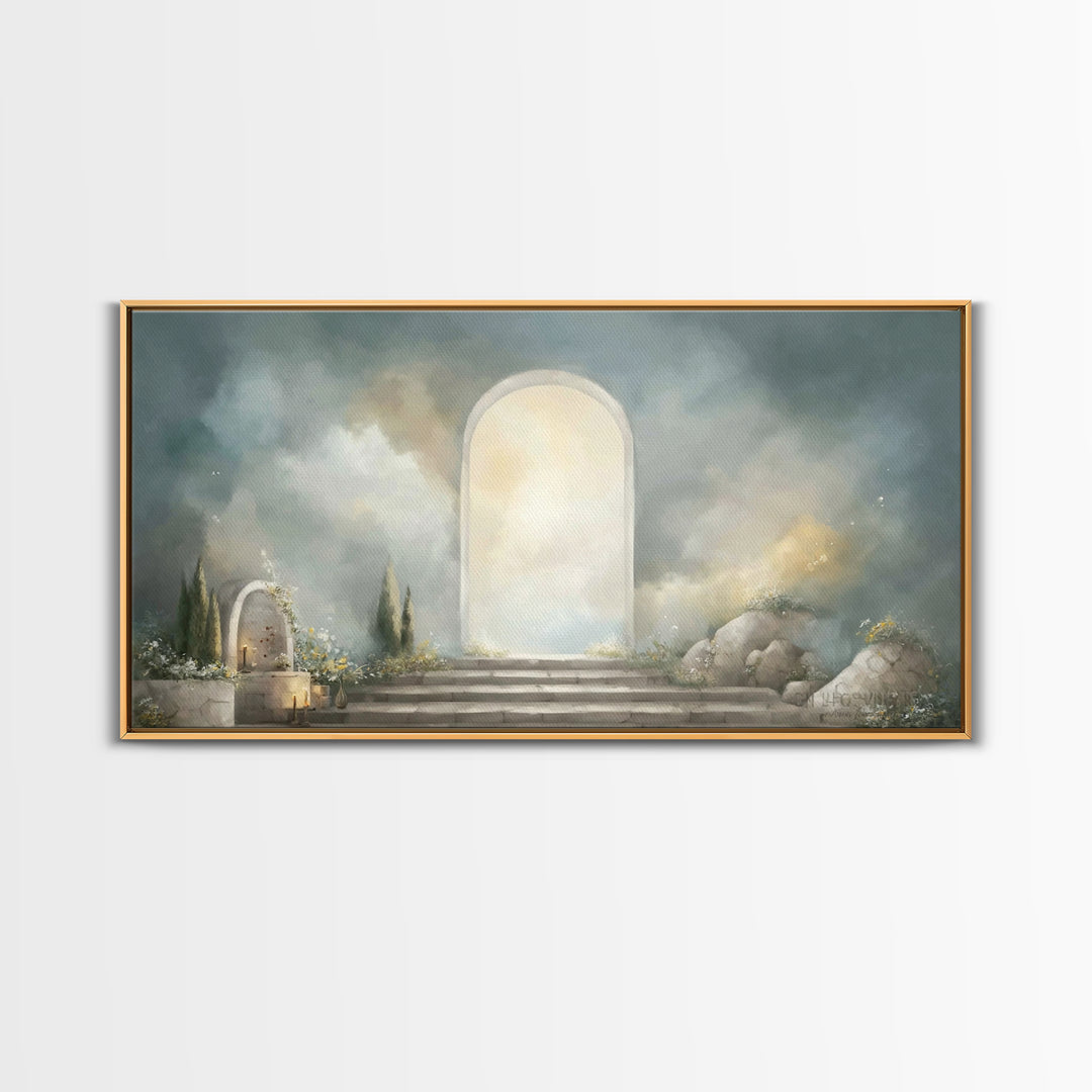 Heaven’s Gate – Framed Canvas Print – Christian Art Canvas – Christian Wall Art – Subtle Christian Art – Christian Decoration – Christian A