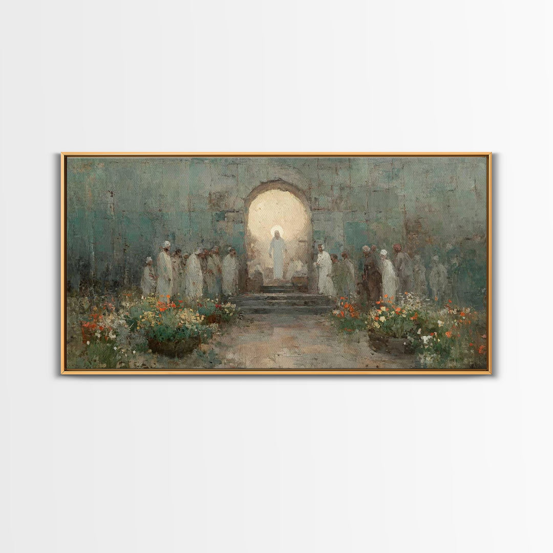 Holy Gathering – Framed Canvas Print – Christian Painting – Vintage Christian Art – Christian Wall Art – Christian Art Canvas – Christian G