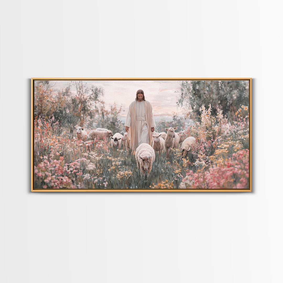 Grace In Bloom | Framed Canvas Print | Christian Wall Art | Jesus Painting | Christian Art Print | Modern Christian Art | Christian Gift Id