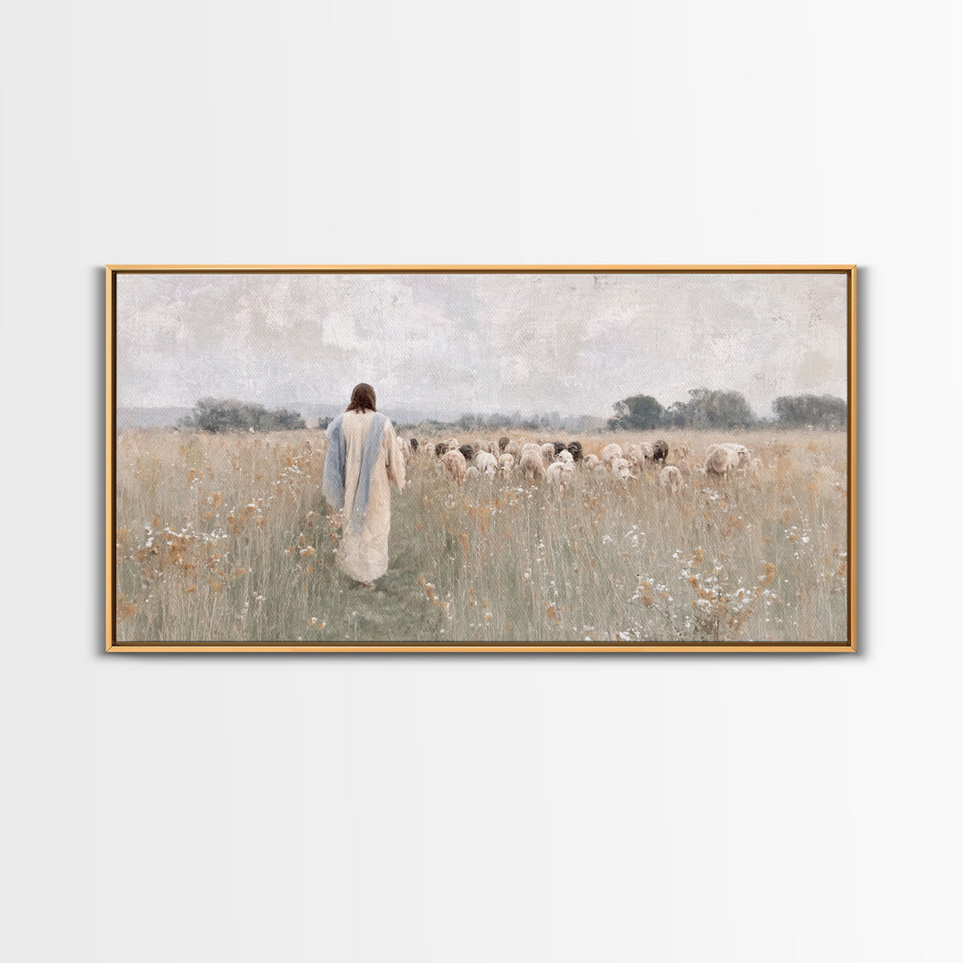 Field Of Mercy | Framed Canvas Print | Christian Art Canvas | Jesus Painting | Christian Wall Art | Modern Christian Painting | Christian D