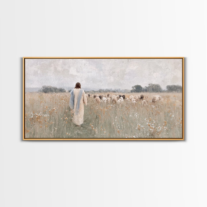 Field Of Mercy | Framed Canvas Print | Christian Art Canvas | Jesus Painting | Christian Wall Art | Modern Christian Painting | Christian D
