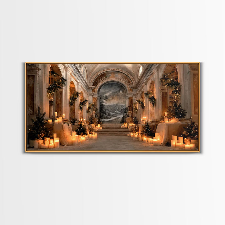 Blessed Candle Vigil – Framed Canvas Print – Christian Wall Art – Modern Christian Art – Christmas Canvas Wall Art – Christian Gift Ideas –