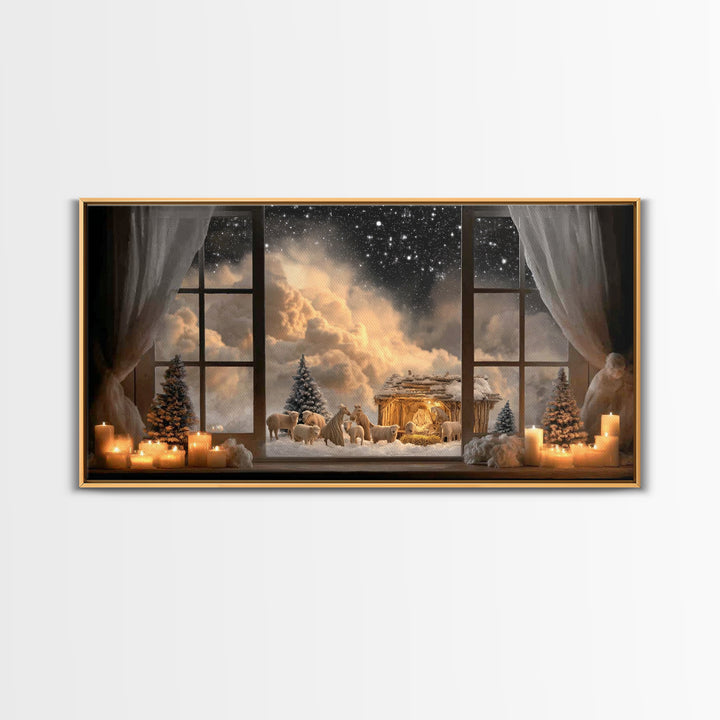 Star of Mercy | Framed Canvas Print | Christian Art Canvas | Jesus Painting | Christian Wall Art | Christmas Art | Christian Decor
