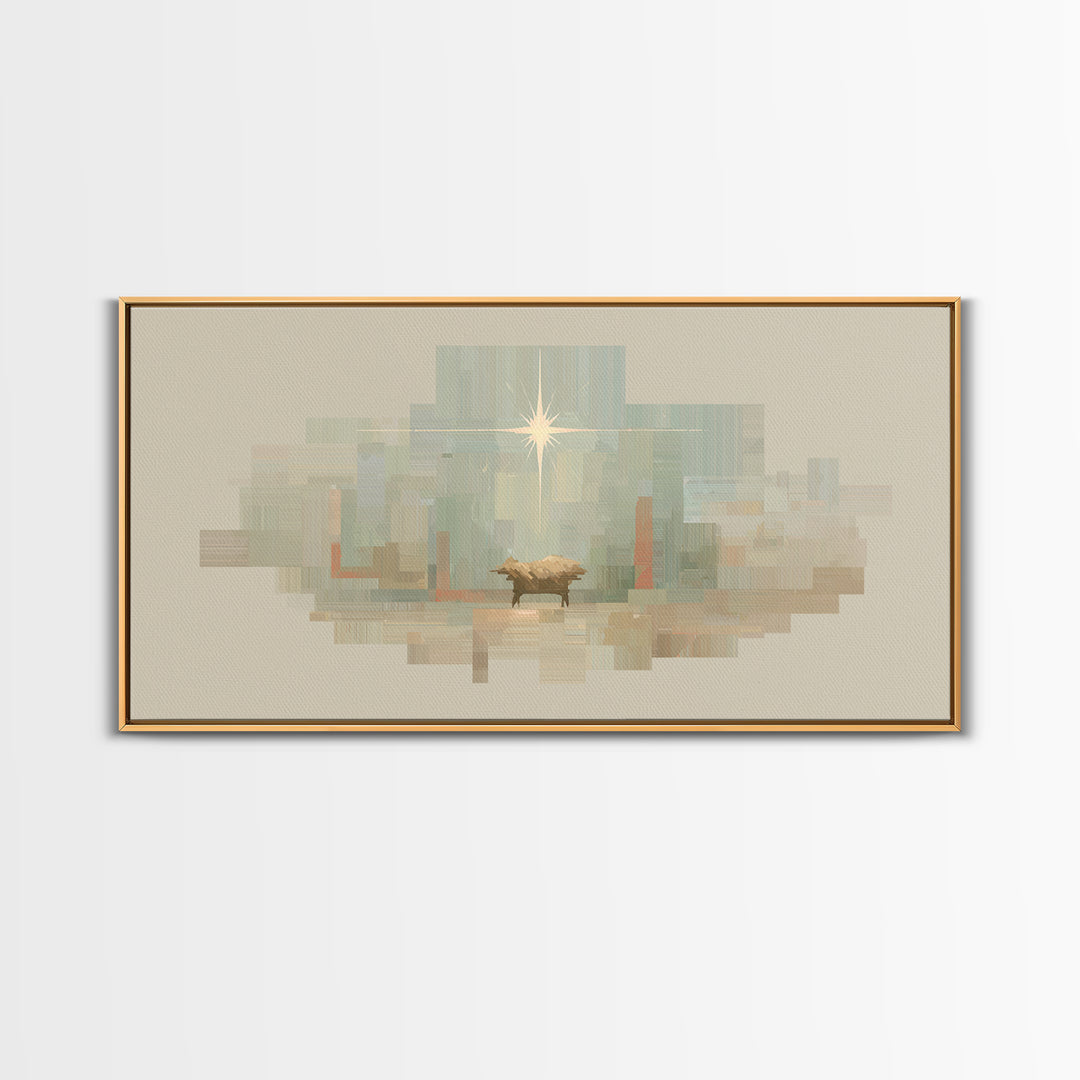 Sacred Night | Framed Canvas Print | Christian Art Canvas | Christian Wall Art | Christmas Art | Christian Decor | Jesus Painting
