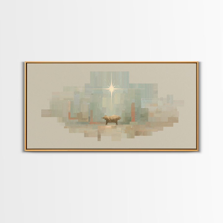 Sacred Night | Framed Canvas Print | Christian Art Canvas | Christian Wall Art | Christmas Art | Christian Decor | Jesus Painting